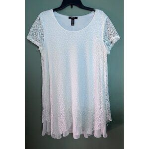 Style & Co Women’s Large White Lace Boho Cottagecore Midi Dress Romantic Chic
